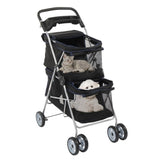 ZUN Pet Stroller for 2 Dogs and Cats, Double 4 Wheel Cat Pet Carriers Bag Jogger for Small Medium Pets, 11499507