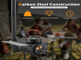 Portable Foldable Wood Burning Tent with 5 Sections Chimney, Heavy Duty Carbon Steel Camping 76927627