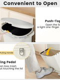 10 Gallon Kitchen Trash Can with Lid and 2 Removable Buckets,2 Compartments ,PP Material,17" 11.5" 30665338