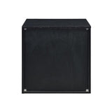 2 Storage Drawers Nightstand, Black and Silver B016P256520