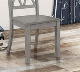 Casual Gray Finish Side Chairs Set of 2 Pine Veneer Transitional Double-X Back Design Dining Room B01143557