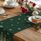 Christmas Table Runner 13x72 Inch, Xmas Trees Snowflakes Holiday Decorative Farmhouse Table 32592343