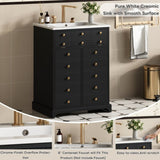 24" Bathroom Vanity a Drawer & Two Soft-Closing Doors, Painted Modern Bathroom Storage Cabinet N710P276692B