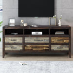 ZUN U-Can Retro Distressed Wooden TV Stand for TVs up to 65 Inches, Entertainment Center Media Console N724P176487D