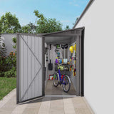 4 x 9 FT Outdoor Storage Shed, Metal Garden Shed Tool House with Sloping Roof,2 vents and 1 Side W3213P317946