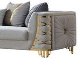 Contessa Modern Fabric Sofa with Gold Metal Arm Accents in Gray B009P466434