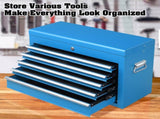 5-Drawer Lockable Steel Tool Chest, 330 lbs Capacity, Blue Heavy-Duty Tool Storage Cabinet with 52869669