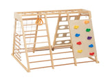 9-in-1 Slide and Climbing Wall for Toddlers 3, Wooden Indoor Play Structure, Heavy Duty 176 lbs W1422P474541