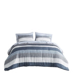 ZUN King Stripe Comforter Set with Bed Sheets B03599095