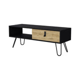 ZUN Black and Macadamia Hairpin Legs Coffee Table B062P175178