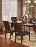 ZUN Luxurious Traditional Dining Chairs Brown Cherry Solid wood Espresso Leatherette Seat Set of 2pc B011115504