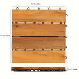 27pcs Acacia Wood Interlocking Flooring Tiles Waterproof Flooring for Outdoor & Indoor Patio, T3839P363040