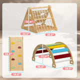 7 in 1 kids hiking triangle set with ramp and arched ladder 81695786