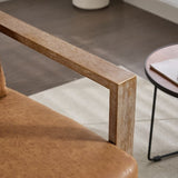 30.3"W Swivel Modern Upholstered Accent Chair with Solid Wood Armrests and 360 Degree Comfy Lounge W1298P246436