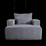 62.5-Inch Corduroy Sponge Sofa Lounge Chair,No Assembly Required,Fluffy Modern Sleeper Chair for W834P206041