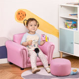 Kids Sofa Set with Footstool-Pink 86244031
