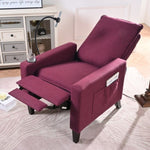 ZUN Recliner Chairs for Adults, Adjustable Recliner Sofa with Mobile Phone Holder & Cup Holder, Modern W680136981