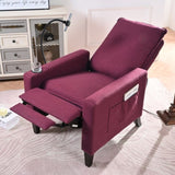 ZUN Recliner Chairs for Adults, Adjustable Recliner Sofa with Mobile Phone Holder & Cup Holder, Modern W680136981