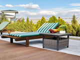 Outdoor Wicker Side Table with Umbrella Hole & Storage Space, Square PE Rattan End Table for Patio 01819860