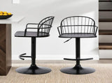 Drawe Adjustable Black Wood and Metal Barstool B2736P511302