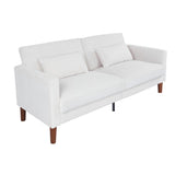 White Corduroy, Modern Sofa With Two Pillows, Suitable For Living Room, Lounge 95386034