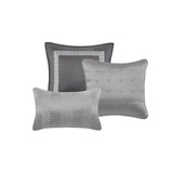 7 PCS Queen Comforter Set Grey B035P319207