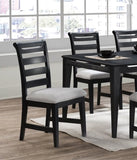 ZUN Modern 2pc Dining Chairs Black Ladder Back Frame Upholstered Cushion Seat Rubberwood Kitchen Dining B011P218339