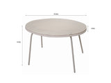 Off-White Round Outdoor PE Rattan Glass Dining Table Elevate Your Patio & Garden W3990P462692