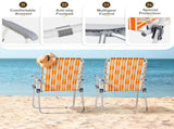Set of 2 Webbed Folding Beach Chairs, Outdoor Patio Lawn Foldable Chairs for Camping Fishing Yard 42091416