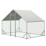 ZUN Large Metal Chicken Coop, Walk-in Chicken Run,Galvanized Wire Poultry Chicken Hen Pen Cage, Rabbits W2505P184736