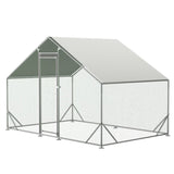 ZUN Large Metal Chicken Coop, Walk-in Chicken Run,Galvanized Wire Poultry Chicken Hen Pen Cage, Rabbits W2505P184736