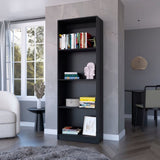 ZUN Zachary Black Tier Storage Shelves Bookcase B062P175148