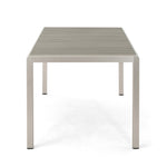 ZUN Coral Outdoor Aluminum Dining Table with Faux Wood Top, Gray Finish,Grey 60452.00