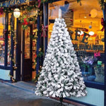 ZUN 6FT PVC Flocking Christmas Tree 750 Branches Spread Out Naturally Tree 28060686