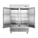 54"W Commercial Freezer 2 Section 2 Solid Door Stainless Steel Reach-in Freezer 42.2 Cu.ft. Upright N818P191848S