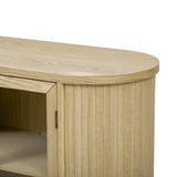 TREXM Farmhouse Sideboard Cabinet with Storage, Wood Buffet Cabinet with Glass Doors and Adjustable N715P264923D