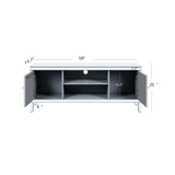 Mirrored TV Stand for 65 inch TV,Sliver TV Console Table with Open Storage & 2 Storage Cabinets W1445P204027