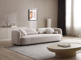 Luxury Modern Couch for Living Room, Beige Boucle Fleece Upholstered Comfy Couch for Apartment Home W2664P179337