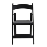 Upholstered folding chair, space saving,,easy to carry, 4PCS,Black cushion/Black shelf,Dining room W495P193665