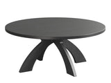 Round Coffee Table, 31.5 Inch Circular Center Table with Curved Cross Legs, Melamine Laminated MDF 68345383