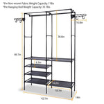 ZUN Clothing Rack Clothes Rack, 66'' Multifunctional Garment Rack for Hanging Clothes, 4 Tiers Portable 44674946