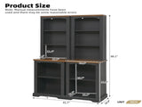 ON-TREND Two-Piece Elegant Freestanding Tall Cabinet with Fully Open Storage, Walnut Element N721P394507B