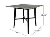 Modern Bar Height 42" Dining Table, Rubberwood Legs and Laminate Table Top, Paladina Marble Finish, 65503.00