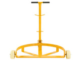 55 Gallon Drum Dolly, 1200lbs capacity, with 2 fixed PU Wheels and 1 swivel wheel - Low Profile W2019P296677