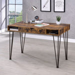 ZUN 1-drawer Writing Desk in Antique Nutmeg and Dark Bronze B016P164179