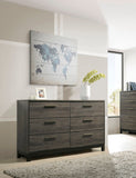 Ioana Antique Grey Finish Wood Bed Room Set, Queen Size Bed, Dresser, Mirror, Night Stand T2574P202517