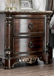 ZUN 1pc Nightstand Only Traditional Brown Cherry Solid wood 2-Drawers Ball Bearing Metal Glides Brass B011135533