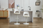 ZUN Bar Stools Set of 2 Modern White PU Counter Height Barstool, High Padded Swivel Adjustable Barstools W794P193339