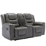 2 Seater Home Theater Recliner Manual Recliner Chair with a Storage Box and Two Cup Holders for WF323619AAE