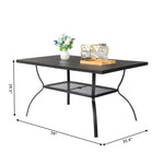 ZUN 60*38*28.5in Iron With Umbrella Hole Patio Bar Table Black 15801327